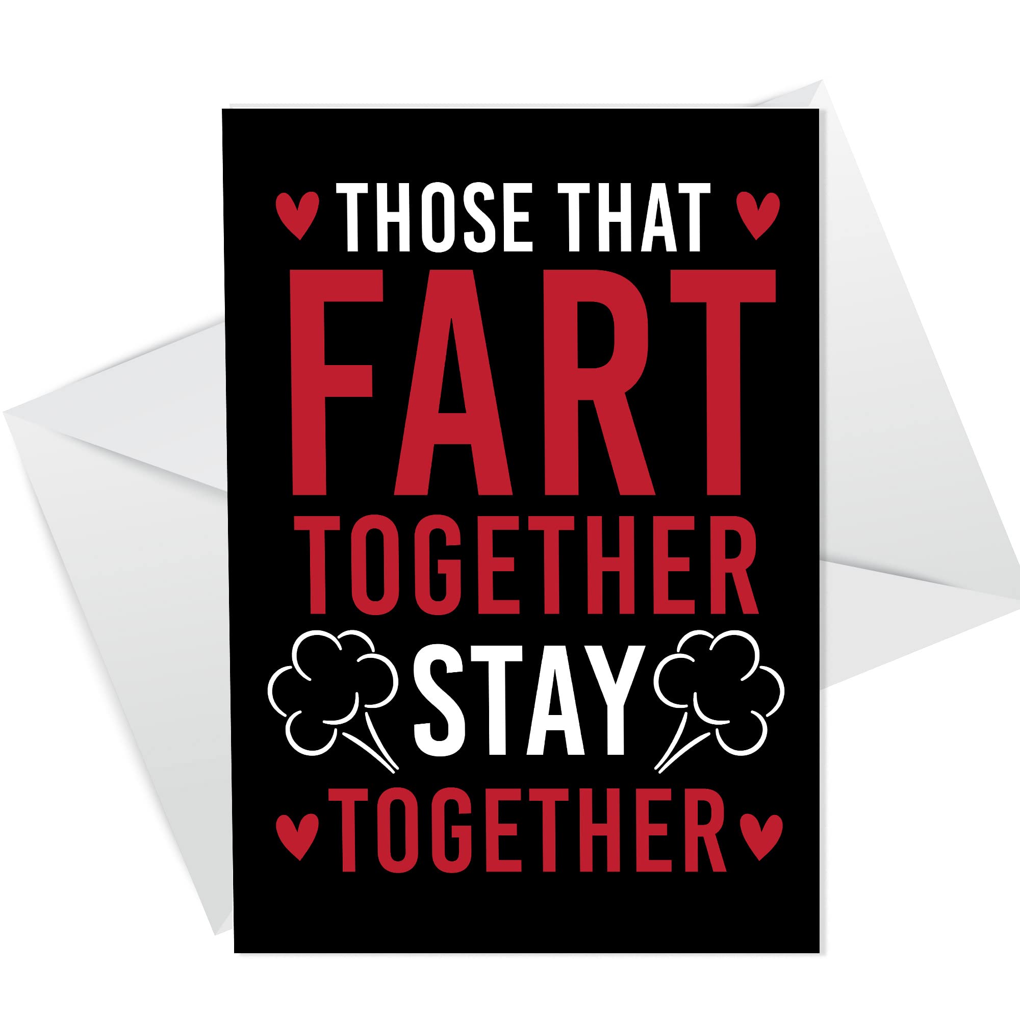 RED OCEAN Funny Rude Valentines Card Boyfriend Husband Him Her Greetings Card Fart Together Stay Together