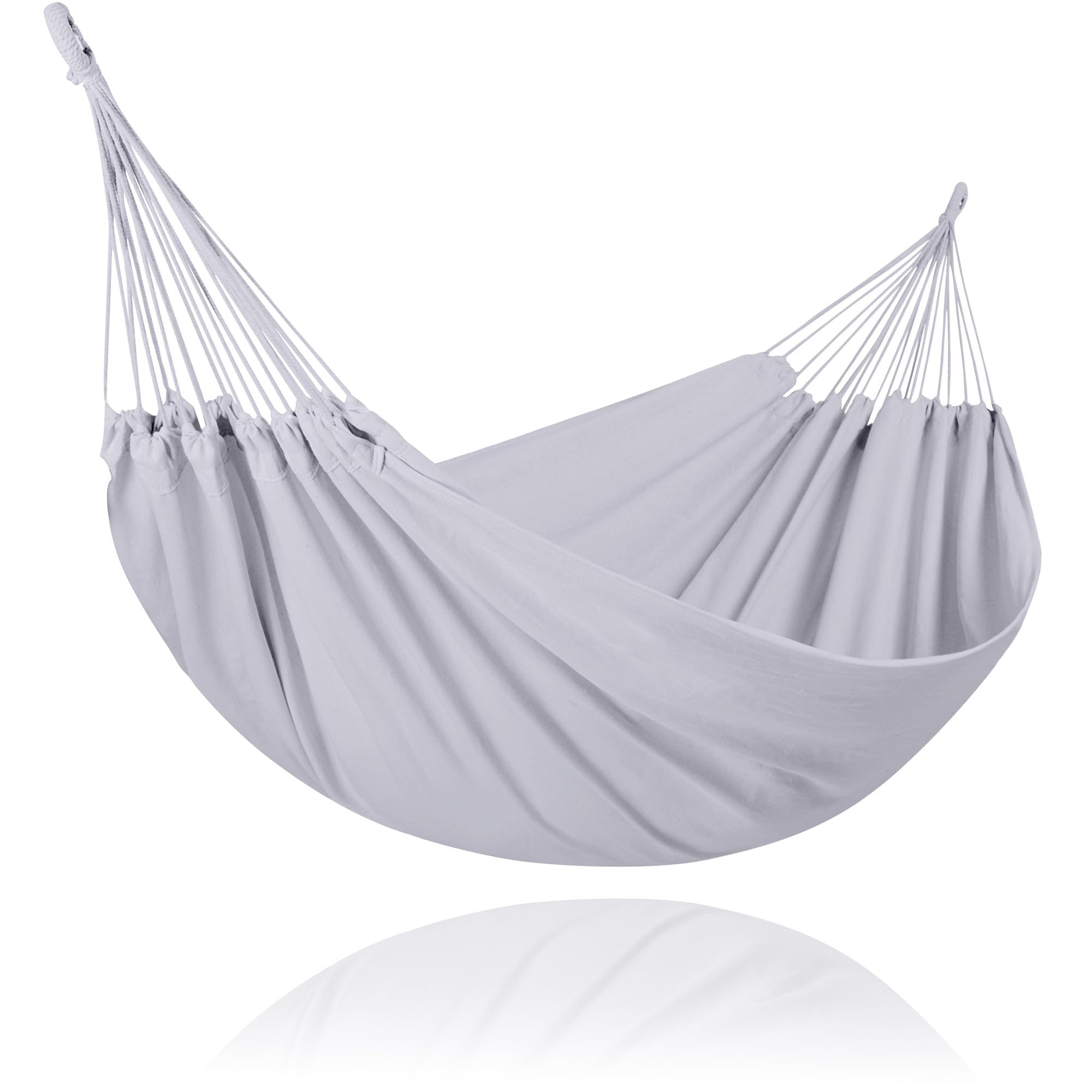 SUNCREAT Double Hammocks 2 Person Heavy Duty for Trees, Light Gray