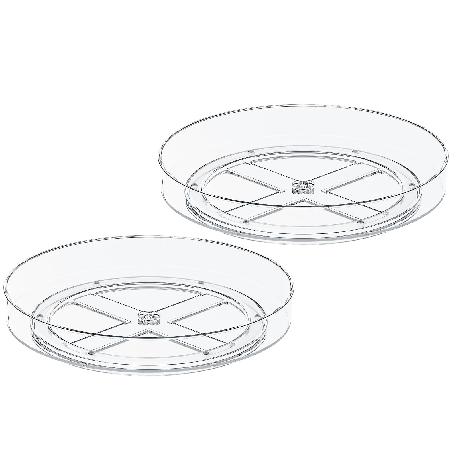 Photo 1 of 2 Pack 10 Inch Lazy Susan Turntable Organizer, Clear Rotating Spice Rack for Cabinet, Pantry, Kitchen Countertop and Fridge, Non-Slip Acrylic Spinning Tray for Bathroom Vanity