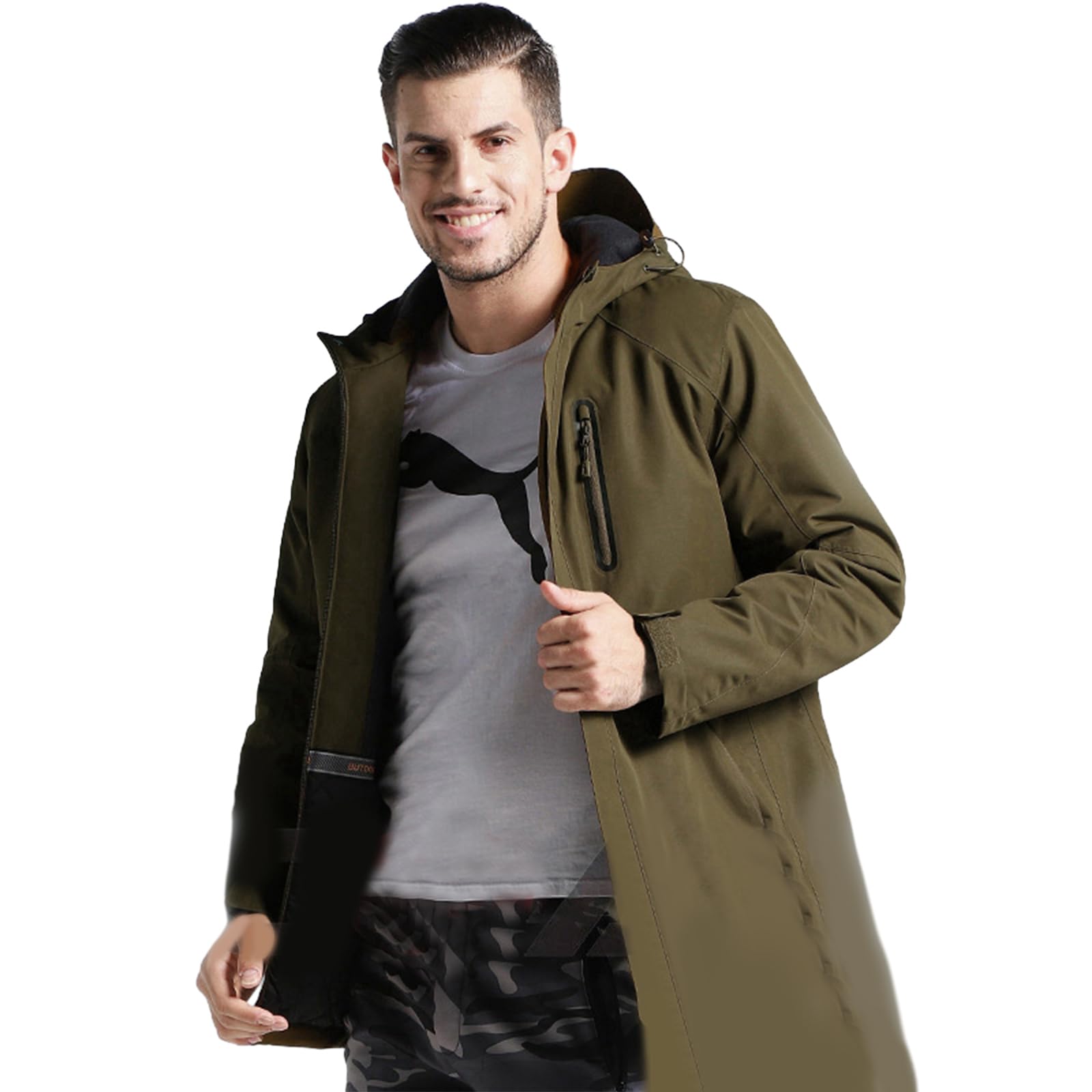 Ropa térmica recargable por USB, chaquetas de invierno ligeras con capucha para mujeres y hombres, chaquetas para hombre
