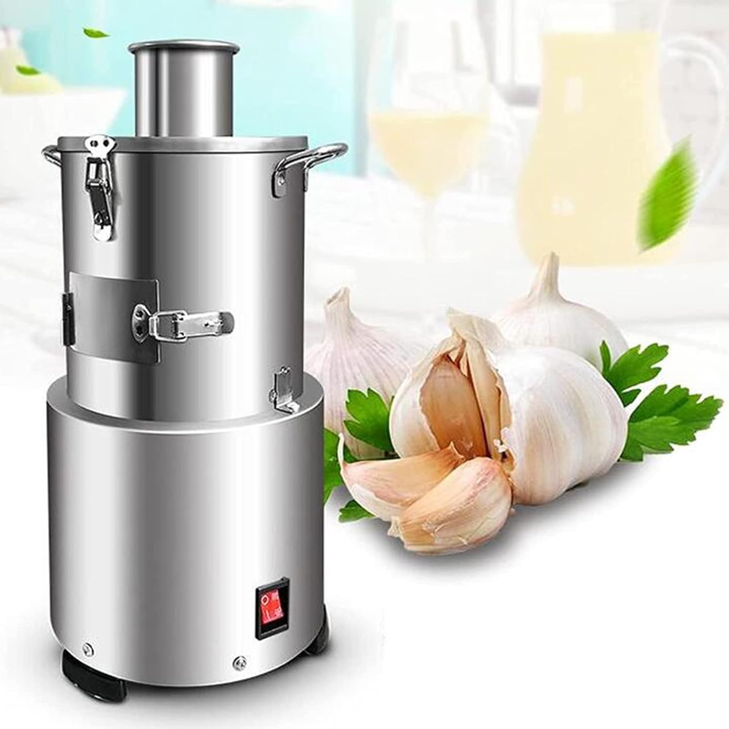 Whole Garlic Peeling Machine 110v 220v 200w Garlic Peeler Machine 30kg/H Garlic Clove Peeler Commercial Whole Garlic Peeler Electric Garlic Separator for Restaurant Canteens Barbecue,220V