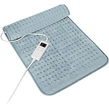 Heating Pad for Period Cramps, Heating Pad for Back/Neck/Shoulder Muscle Pain, 6 Heating&4 Timer Setting, Auto Shut Off, Dry/Moist Heat & Machine Washable, Gray Birthday Christmas Gifts for Women Mom