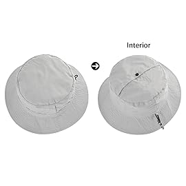FEICUI Men Women Outdoor Bucket Hat Quick Dry Packable UV Protection Boonie Sun Hat (Light Grey)