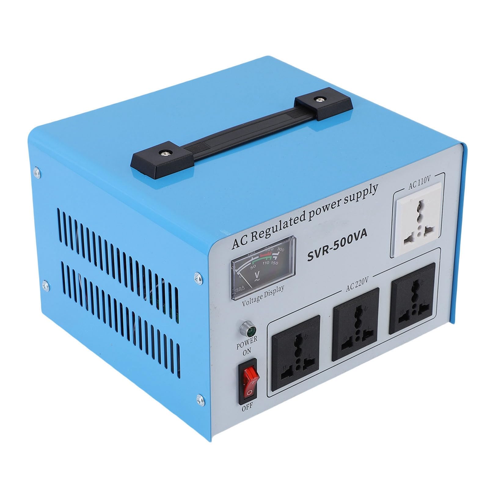 Jiawu SVR-500VA Przetwornik Regulatora Napięcia 500 W Jednofazowy Stabilizator z funkcją zabezpieczającą – Odpowiedni do Komputerów i Telefonów Komórkowych (Wtyczka UE 160-250 V)