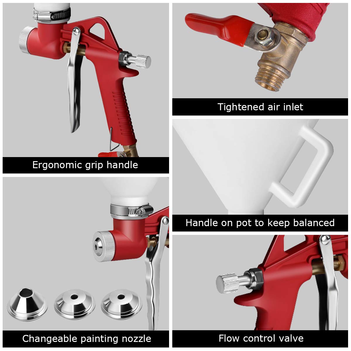 Goplus 1.45 Gallon Air Texture Gun, Drywall Texture Sprayer with 3