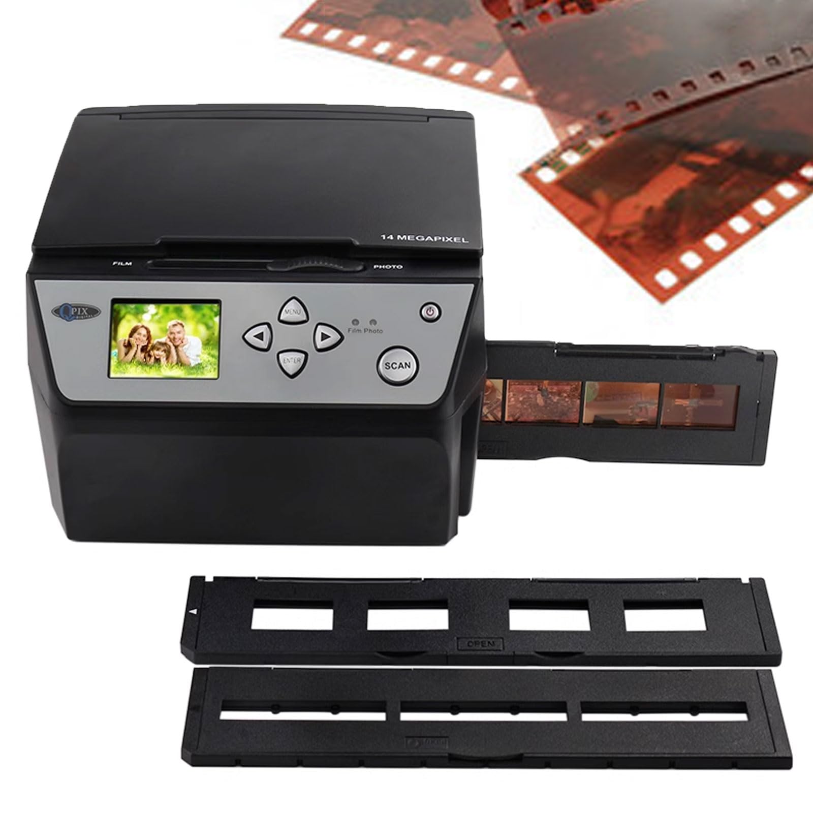 Escáner de diapositivas de 22 MP, convierte diapositivas y negativos de 35 mm (135, 110 y 126) a fotos digitales JPG. Escáner de película de alta resolución de 2,4 pulgadas. Compatible con salida USB