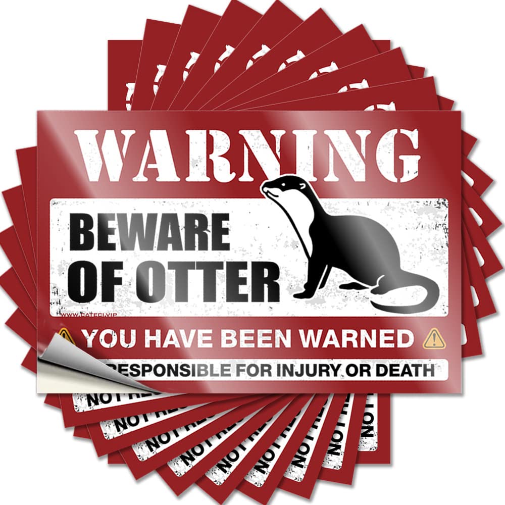 Bumper Farm Kitchen Decor Durable Vinyl - Beware of Cute Otter Bumper for Western Use(12X18CM)
