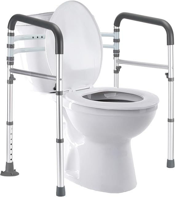 Toilet Safety Rails, Adjustable Toilet Frame for Elderly, Seniors