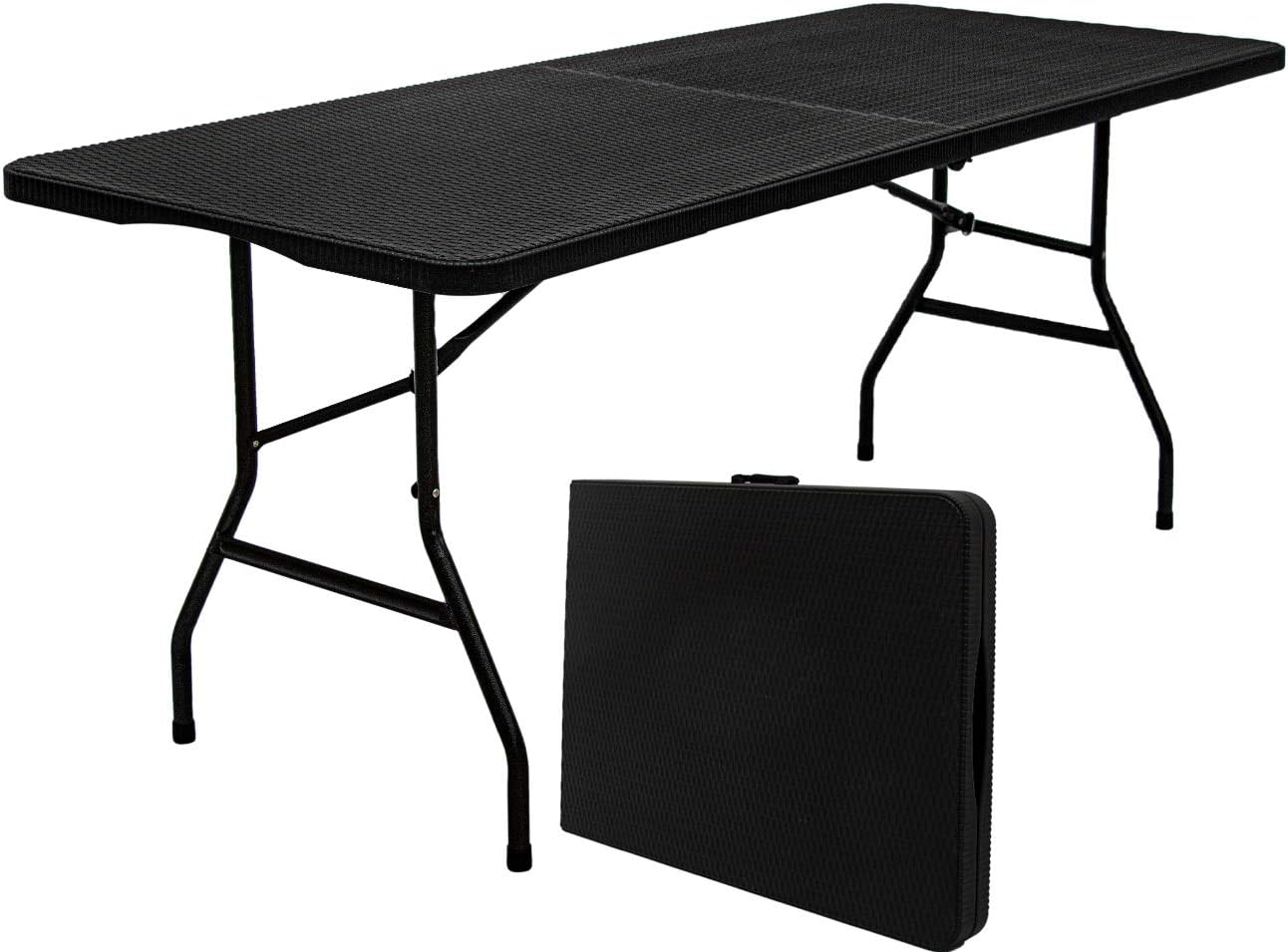 KESSER &reg; Klapptisch Buffettisch Rattan Gartentisch 180cm Campingtisch Klappbar E