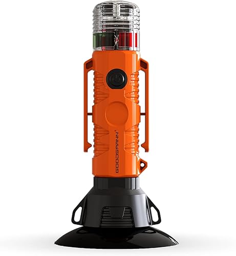 GOODSMANN Luz de kayak para kayak nocturno con ventosa de luz de popa de señal marina