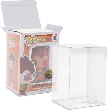 Premium 0.5mm 10 Pack Protective Display Box Compatible with Funko Pops Crystal Clear PET Plastic Case Fits Standard 4-Inch Vinyl Figures, Scratch-Resistant, Auto-Locking Bottom, with Closing Tab