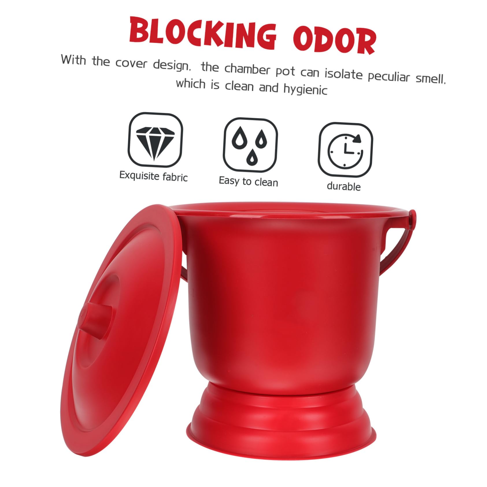 Mikinona Balde Portátil para Adultos con Tapa Orinal de Casa para Escupidera con Diseño Antideslizante y Limpieza para Situaciones Incómodas