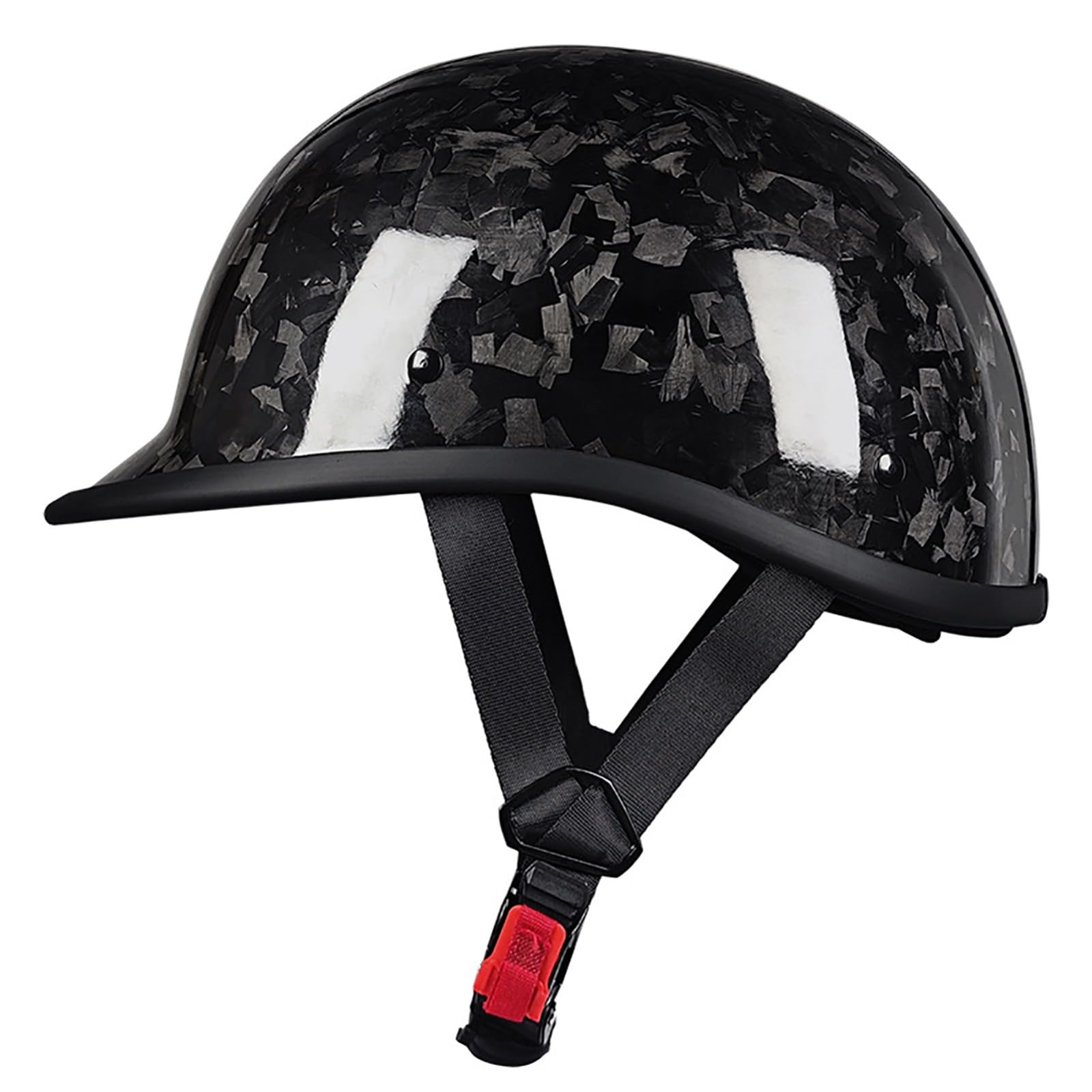 Kask motocyklowy w stylu vintage, z włókna węglowego, kask motocyklowy do cruiserów, skuterów i motorowerów, homologacja ECE 22.06, kask ochronny dla dorosłych mężczyzn i kobiet