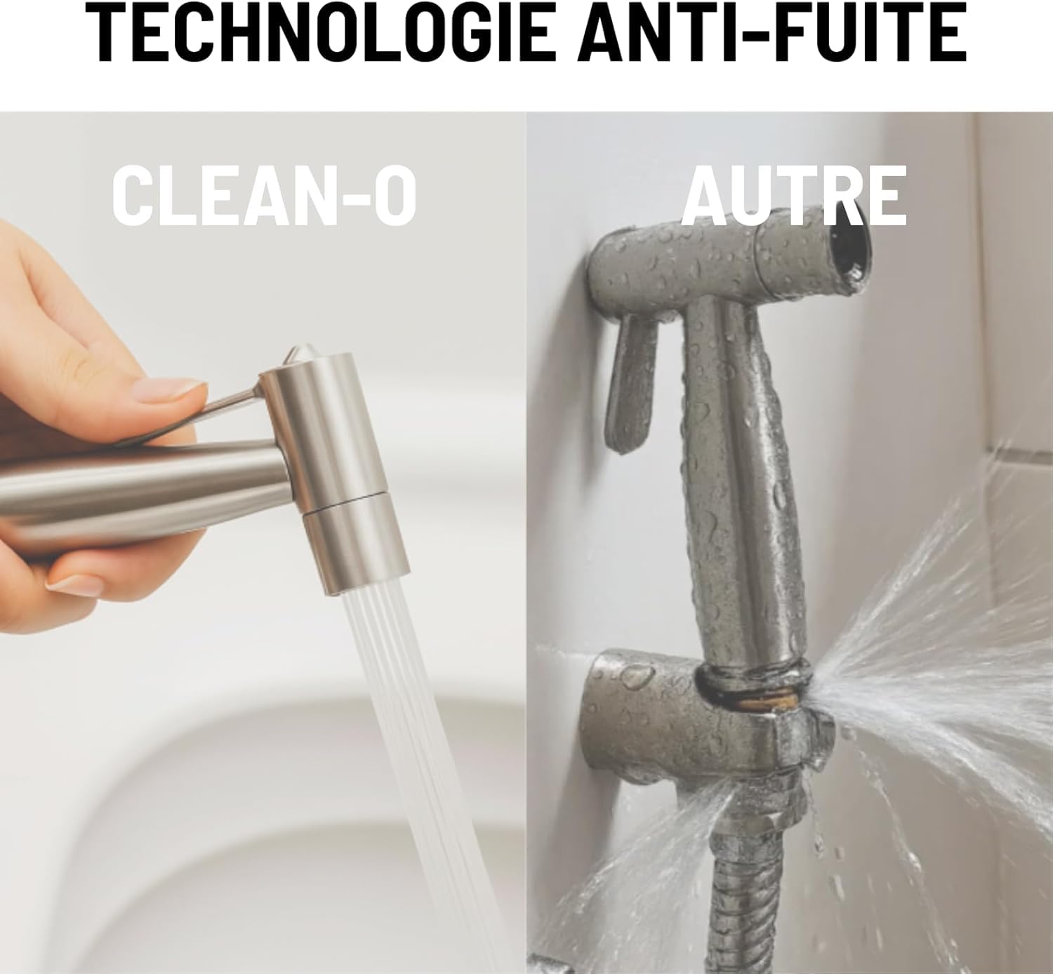 Clean-O - Ducha Higiénica para Inodoro - Antifugas, Fácil Instalación, Atención al Cliente 7/7 - Marca Española - Kit Completo para Inodoro