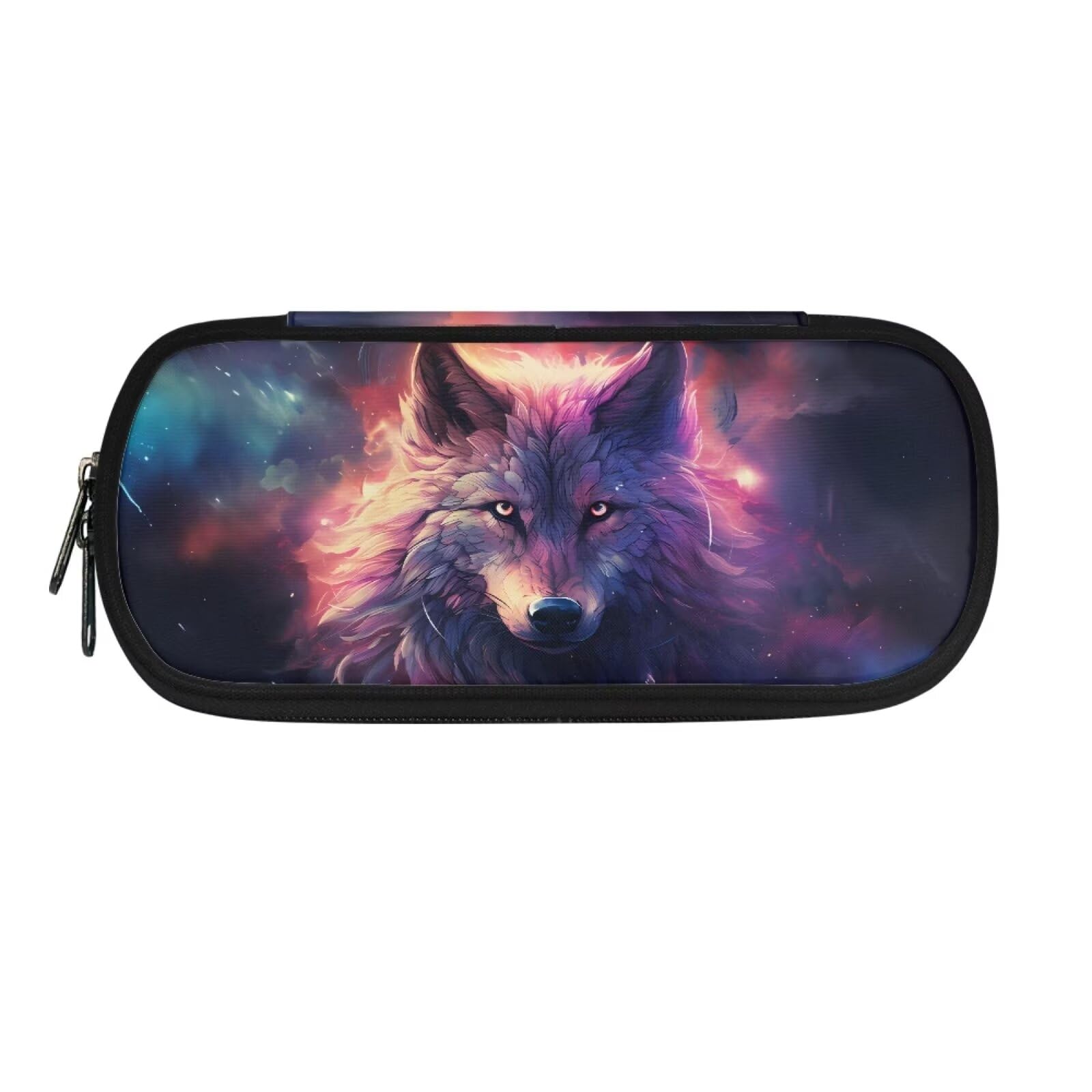 Chririnla Wolf Pen Bag Pouch for Boys Girls Students Large Capacity Pencil Bag Organizer Office Supplies Stationery Bag
