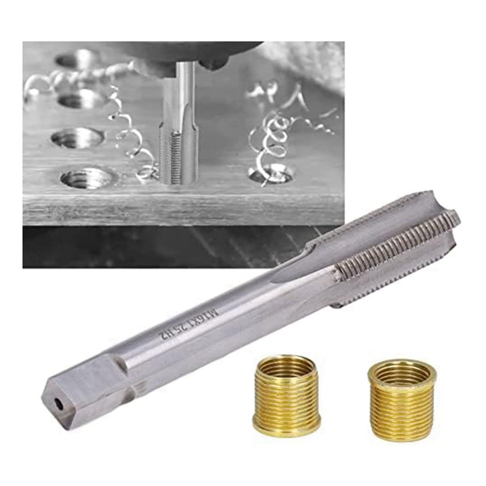 36X Strumenti per La Riparazione della Filettatura delle Candele, Candela per Rubinetto in Acciaio Ad Alta velocità con Inserti M14X1,25 e Kit Rubinetto M16X1,25