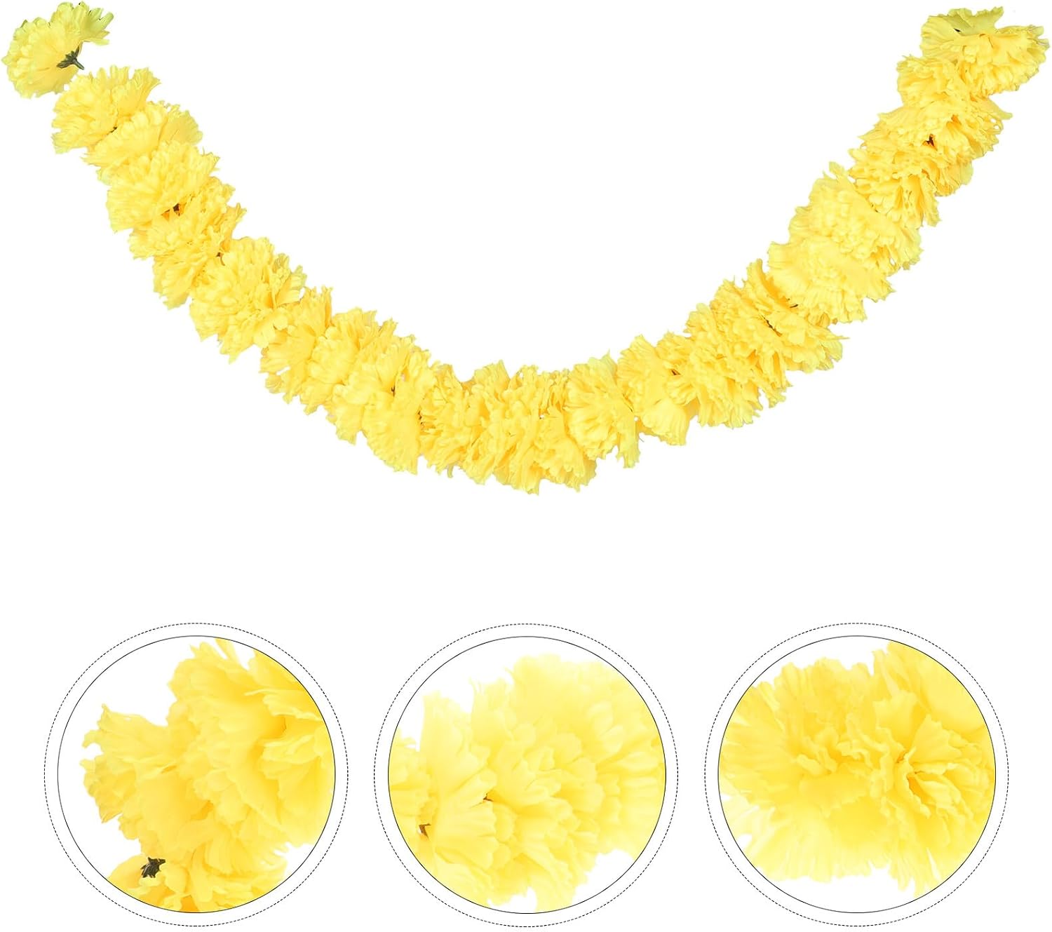 OSALADI Artificial Marigold Garland Hanging Ornament Yellow Halloween Home Decor for Indoor Outdoor Party Decorations Seasonal Floral Swag