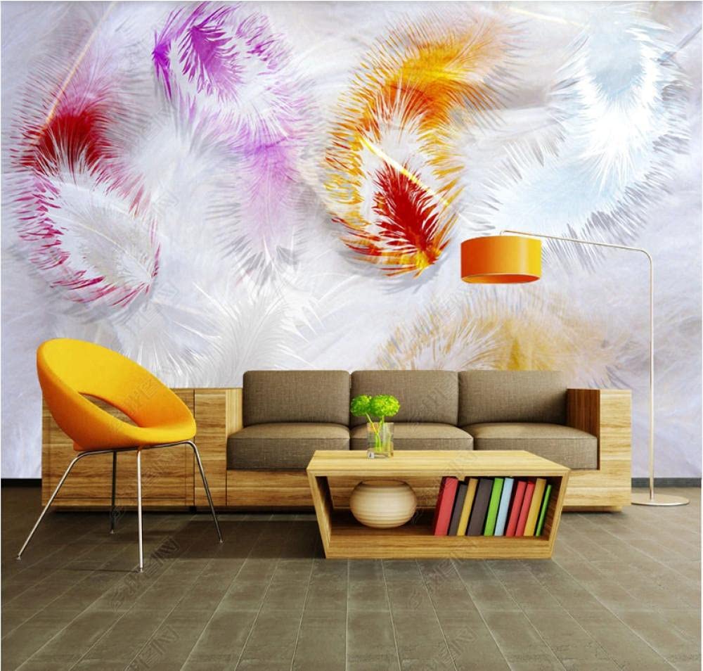 Papel De Pared 3D Tela No Tejida Papel Pintado Plumas Simples Pintadas A Mano Hermoso Resumen Papel Pintado Pared Mural Decorativo Salón Dormitorio 400x280cm