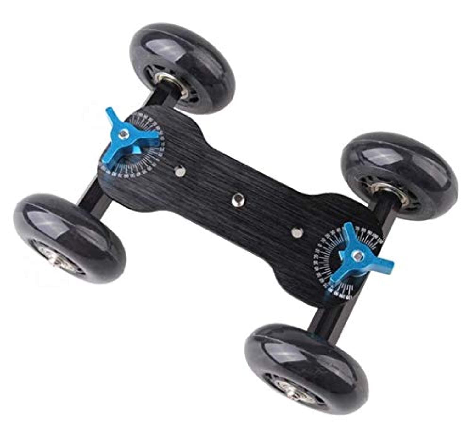 eWINNERMini Camera Dolly Roller/Camera Dolly Wheel for DSLR/ Multifunctional Adjustable Desktop Camera Slider Car with 10KG Load&Precise Scale for Video Camcorders/1/4 Screws & Low Noise (Black)