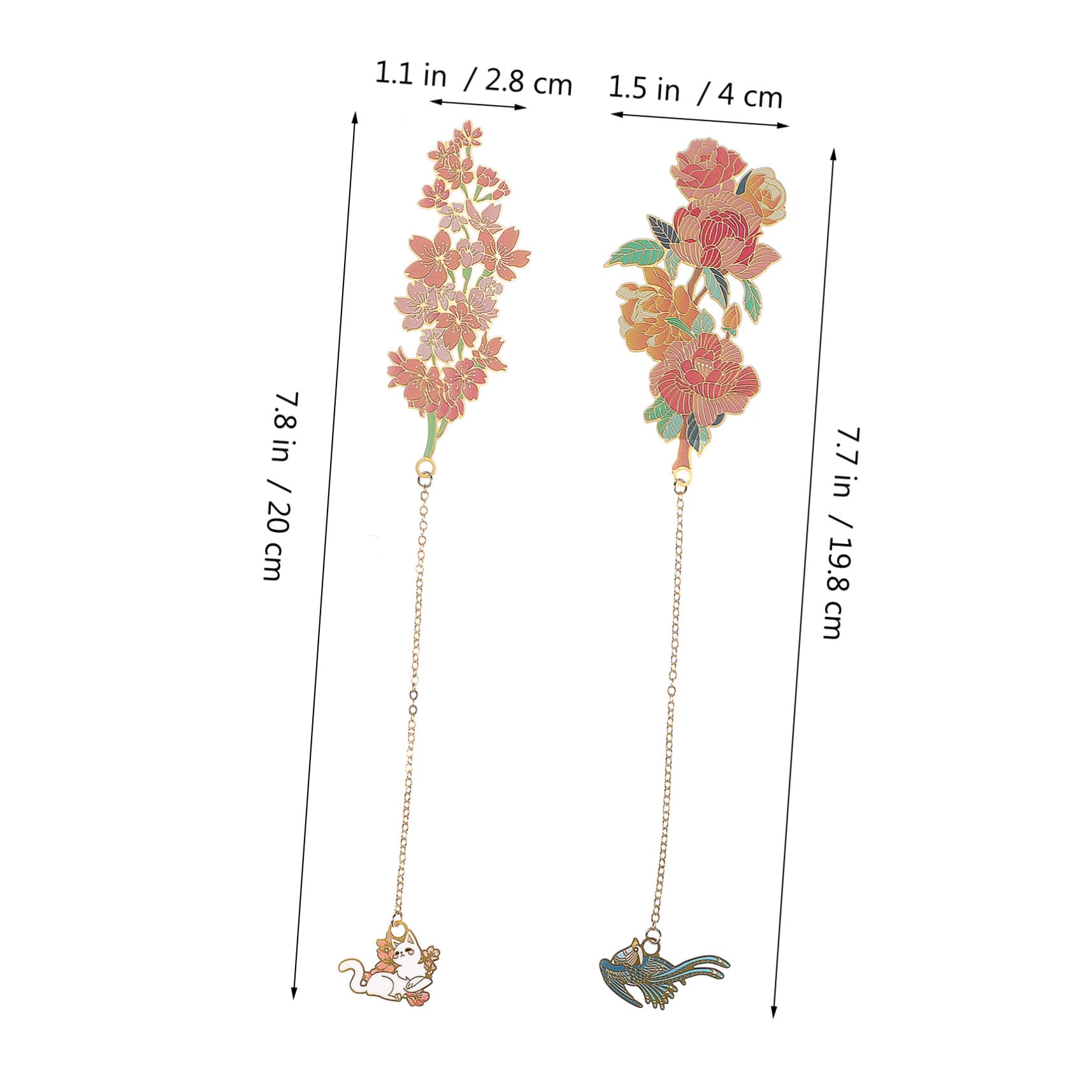 3 Set Segnalibro Classico In Metallo Con Fiori 2 Pezzi Ciondolo Con Fiori Di Ciliegio Segnalibri Personalizzati Embosser Per Libri Embosser Per Libri 2 pezzi * 3