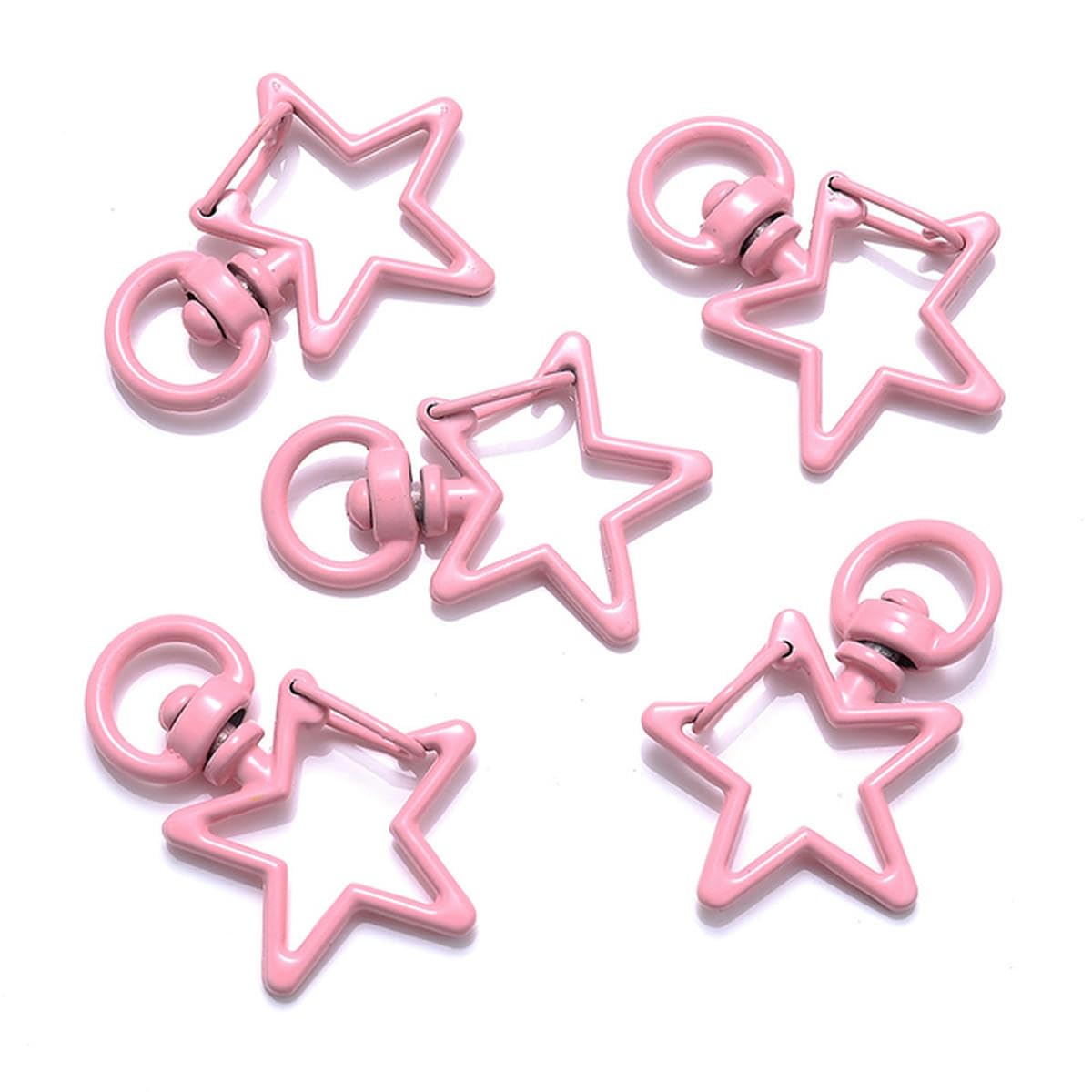 5pcs 24x34mm Gold Snap Hook Star Keychain Lobster Clasp Hooks Key
