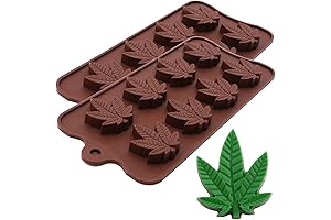 PJ BOLD 2-Pack Marijuana Weed Cannabis Leaf Silicone Molds