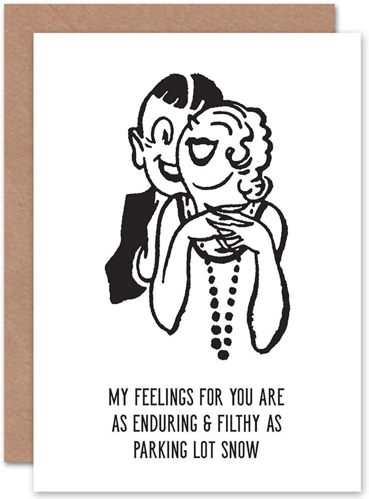 Wee Blue Coo Card Greeting Romance Valentine Parking LOT Adult Funny, Brown