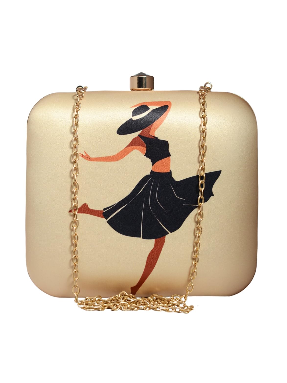 Artklim Portrait Printed Clutch Bag For Women With Detachable Chain Sling Strap (Multicolour & Cream) (B0D2N86Q43) Amazon Price History, Amazon Price Tracker