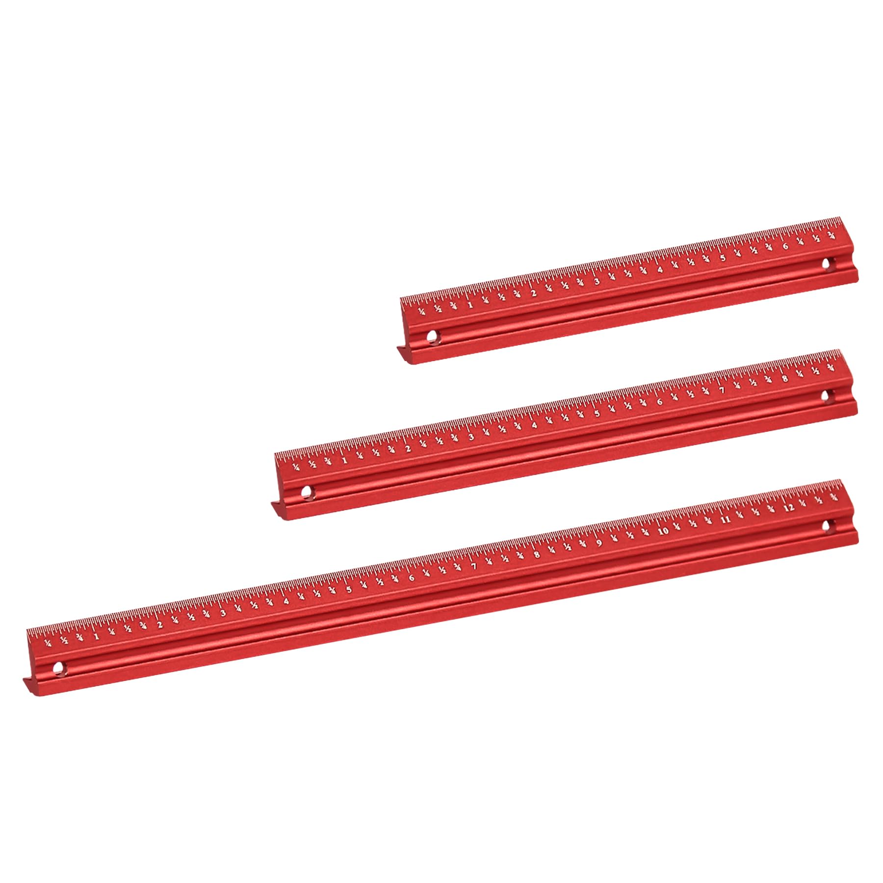 Toolcool Woodworking Edge Ruler Set Corner Rulers Precision Edge Measuring Ruler V Shaped Straight Ruler 7/9/13 Inch