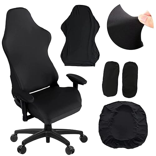 Funda para silla de juego-Funda para asiento de silla de juego 4 piezas/set Fundas para silla de juego estirables con fundas para reposabrazos/Fundas para respaldo de silla/Funda para asiento de silla, Funda para silla de juego para computadora Videojuego Oficina