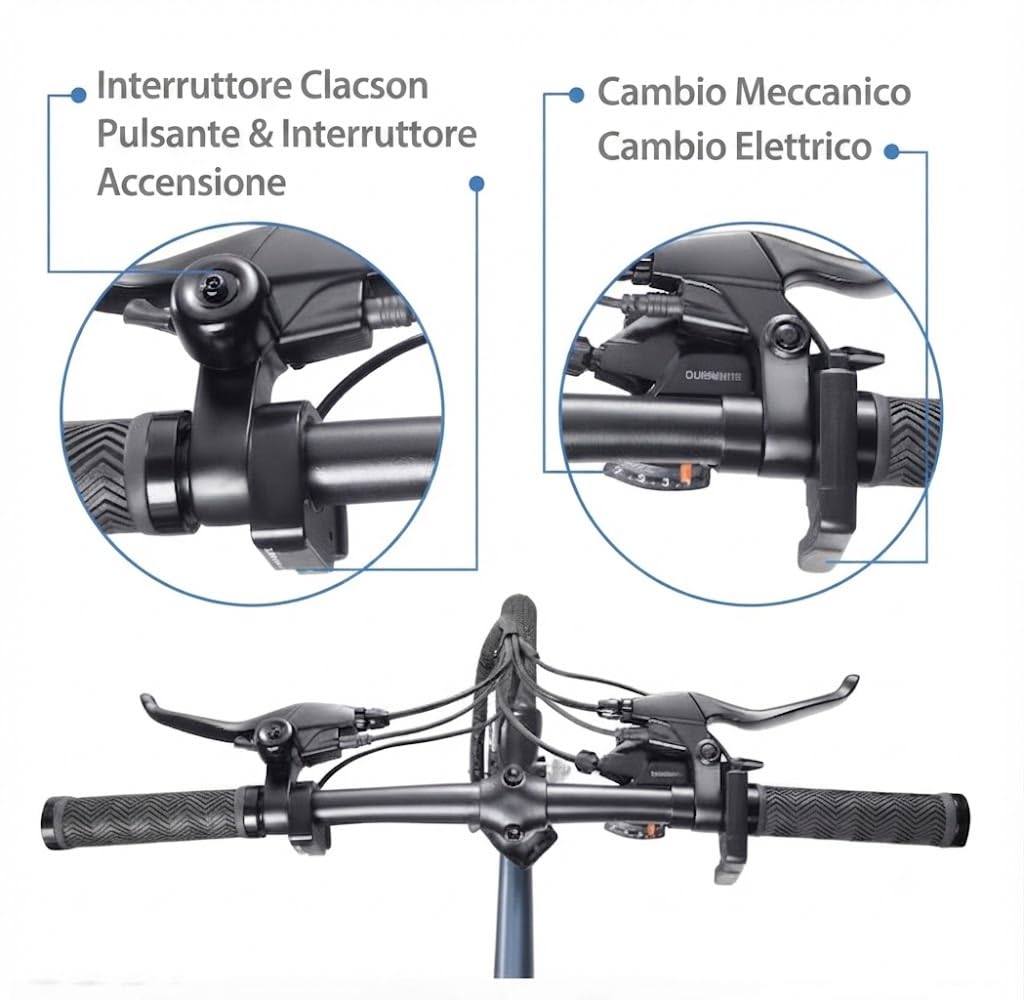 Generico Estock1 Vélo électrique pliable, vélo de 250 W avec moteur dans le moyeu, batterie au lithium de 36 V, 7 vitesses, vélo électrique de ville à 2 places