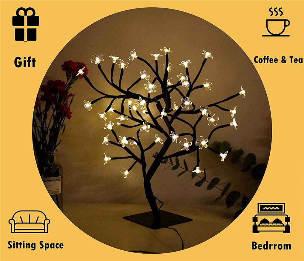 Lichtboom/kersenbloesem - 48 Led Lampjes - Helder Wit - 45 Cm Verlichte Figuren