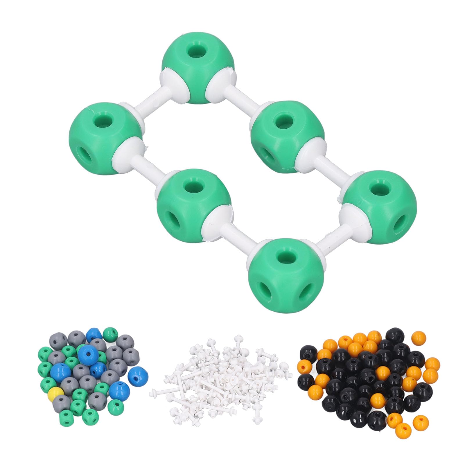 Bunte PP-Kugeln Chemie Molekulares Modellbausatz mit Kohlenstoff, Wasserstoff, Stickstoff, Sauerstoff, Schwefel, Atomen und Aufbewahrungsbox für Schule, Labor, Bildung, 1 Set