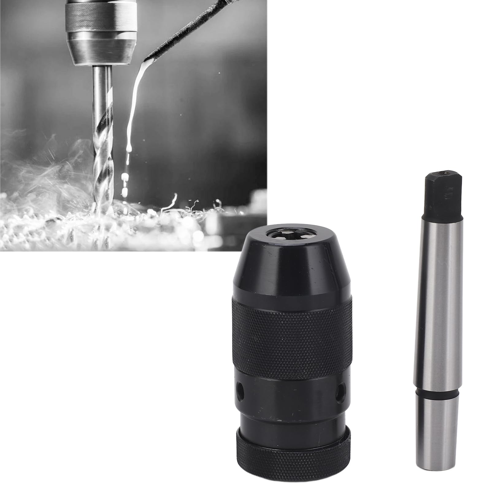 Mandrino portapunta auto-serrante senza chiave da 1 a 13 mm, mandrino autoserrante con prolunga MT2 B16 per torni, macchine perforatrici e attrezzature di fresatura, in acciaio ad