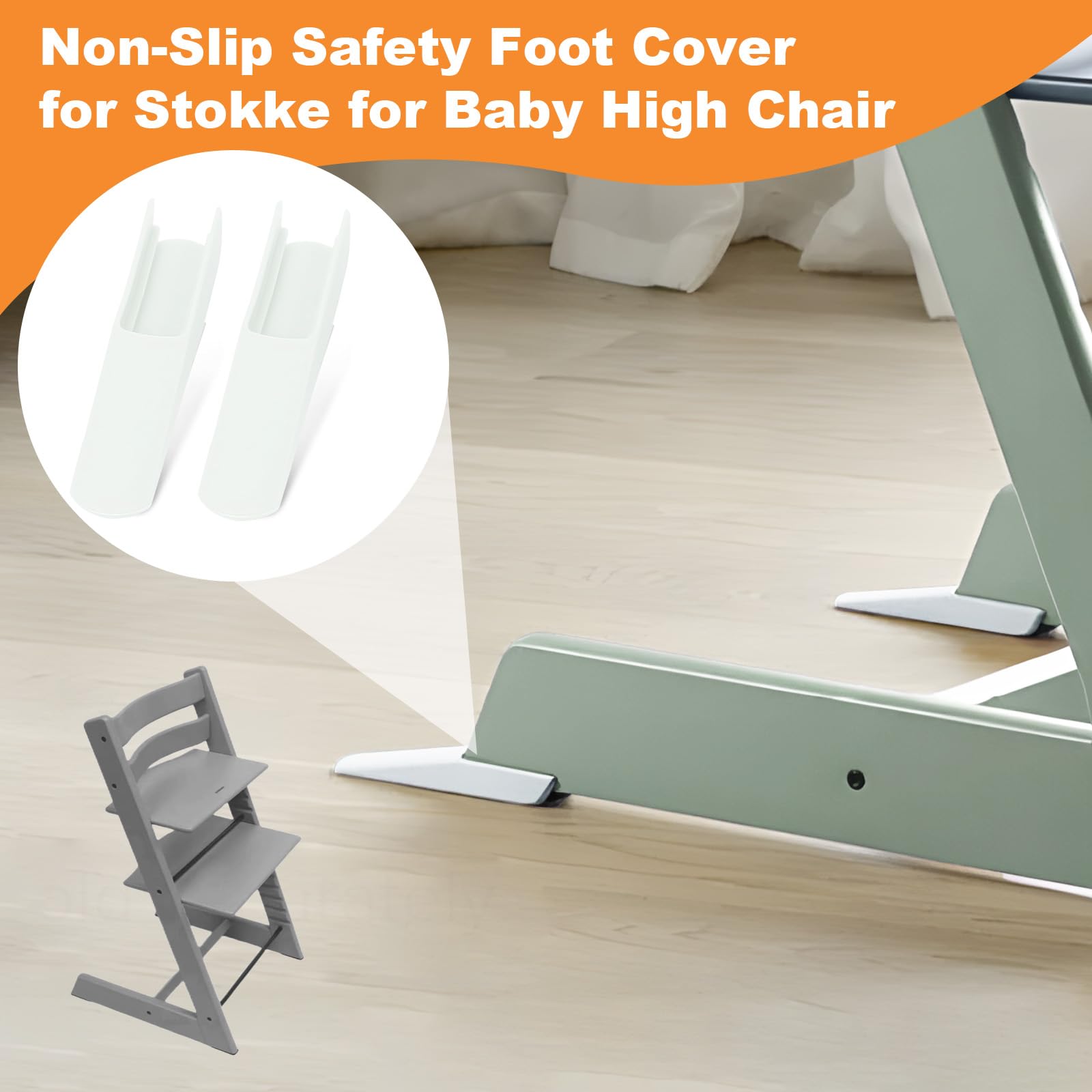 2 Stück Fußabdeckungen Für Tripp Trapp - Rutschfester Kippschutz Für Kinderhochstuhl
