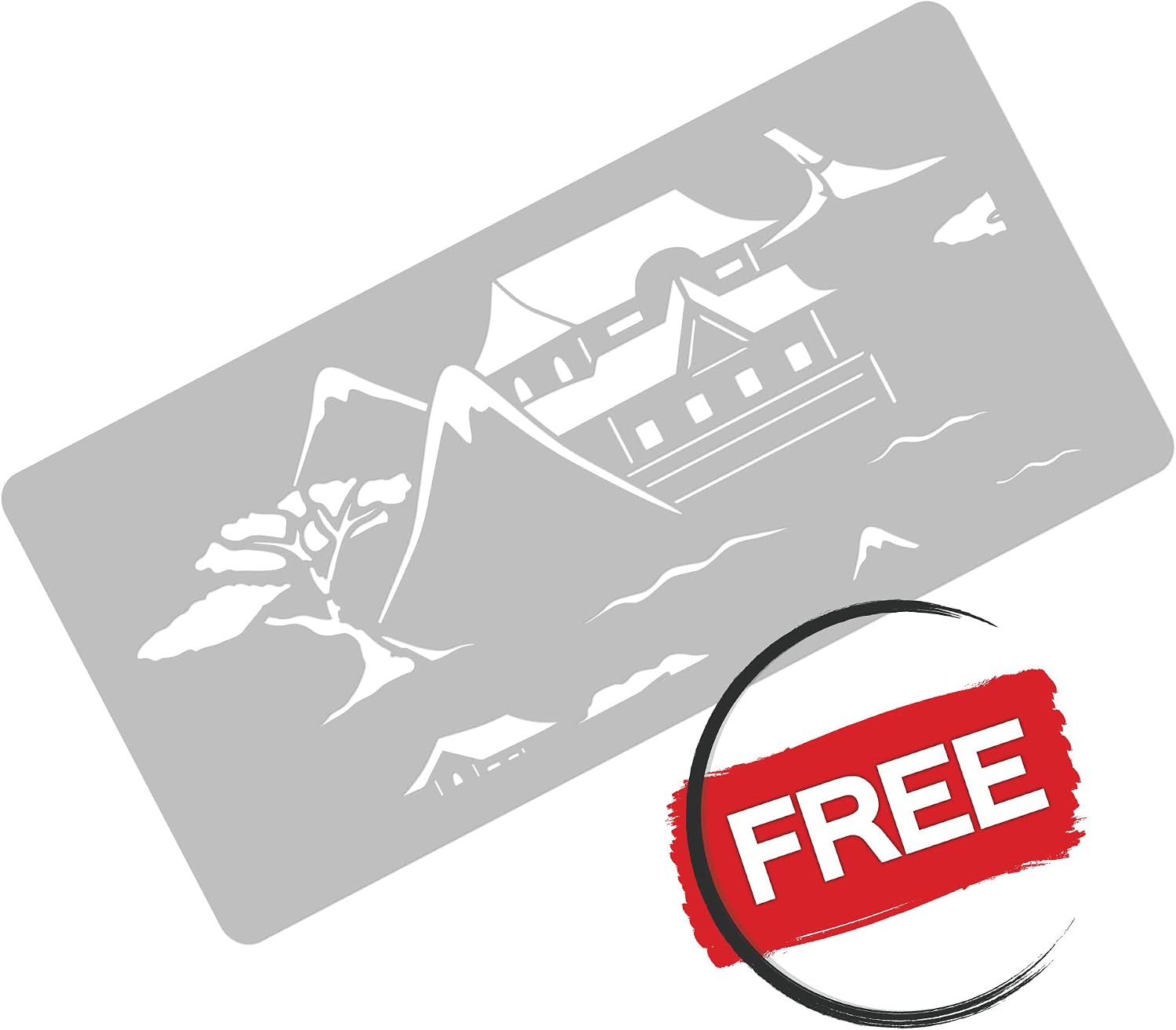 NAKLEO Wall Painting Stencil Large Size, 23,2”x37,4” Japanese Landscape Oriental Mountain Reusable Plastic Template, Geometric Pattern Wallpaper, DIY Home Decor Craft Wood Floor Furniture