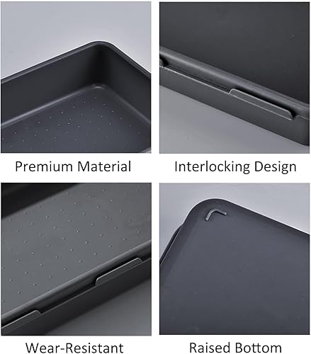 Miniatura 6 de 69 organizadores grandes de plástico entrelazados para cajones, bandejas organizadoras de cajones de escritorio versátiles de 5 tamaños, separadores
