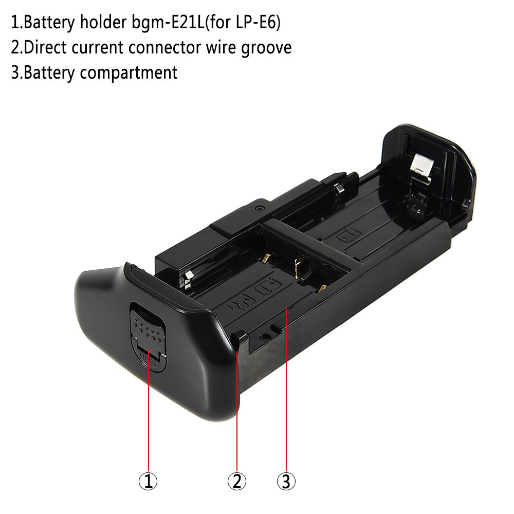 DSTE Pro Batterie Grip Built in 2.4G Wireless Remote Control Compatibile per Canon EOS 6D Mark II as BG-E21
