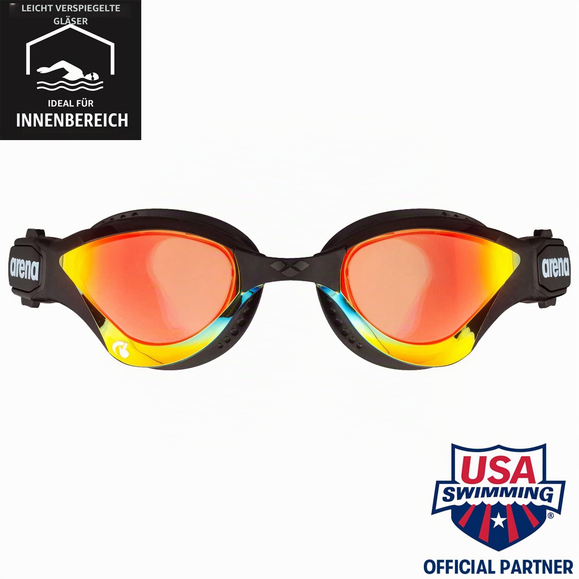 ARENA Cobra Tri Swipe Sporting_Goods Yellow Copper-Black One Size & Swim Brillenetui, Brillenetui Hardcase, Brillenetui Hartschale, Schwarz