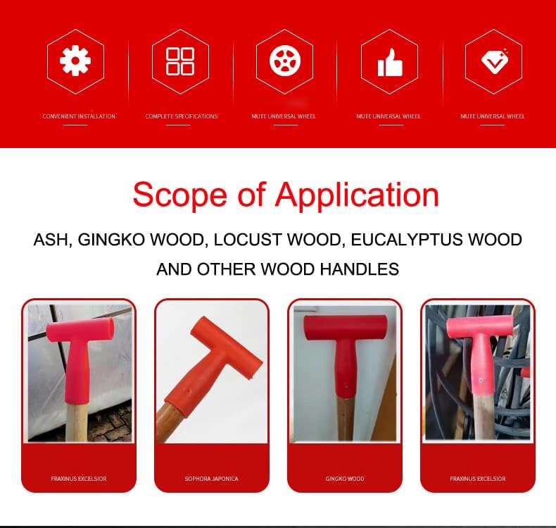 Miniatura 4 de Paquete de 3 palas de nieve con mango de agarre en T de 1.34 pulgadas 1.34 pulgadas, punta en T, accesorios de jardín de repuesto, herramienta de