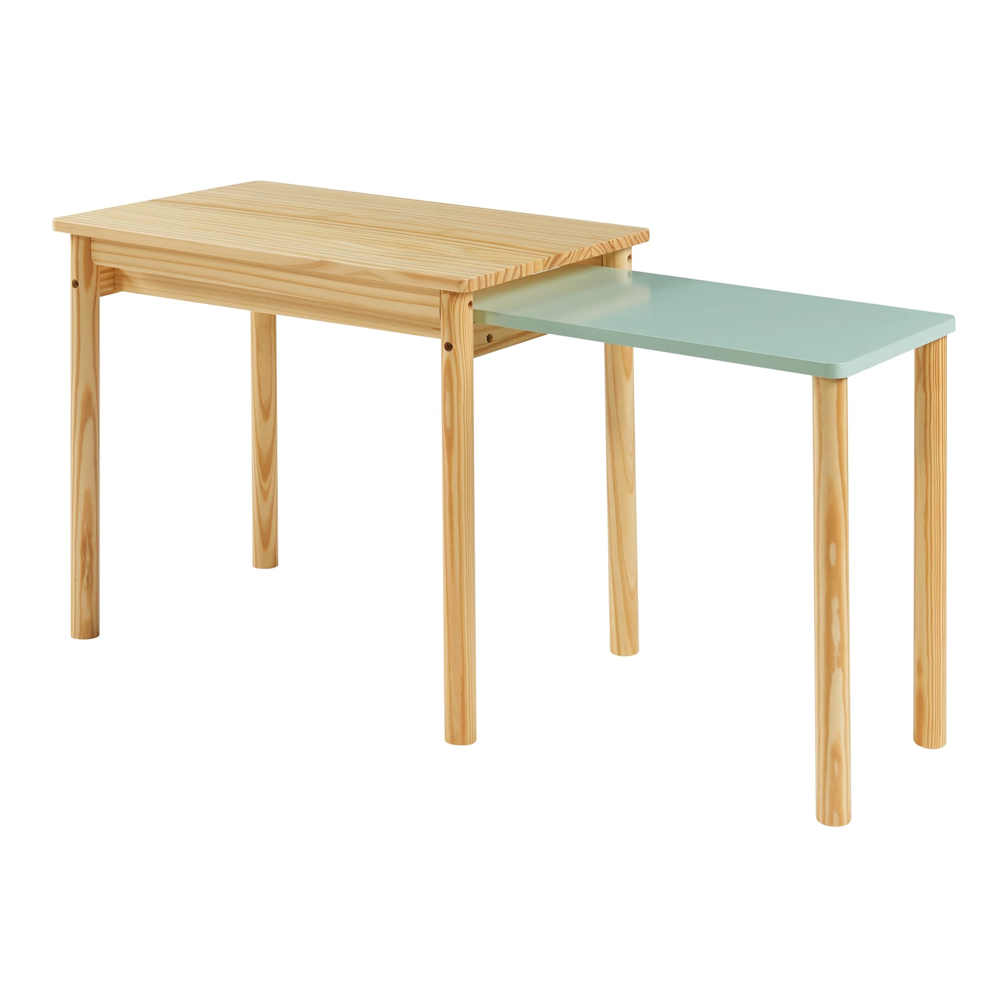 Kindertafel Skellefteå met uitschuifbaar tafelblad naturel en roze [en
