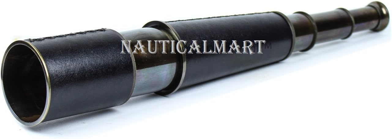 Nautical Pirate Boat Brass Spyglass with Functional Optical 32 Inches Antique Black