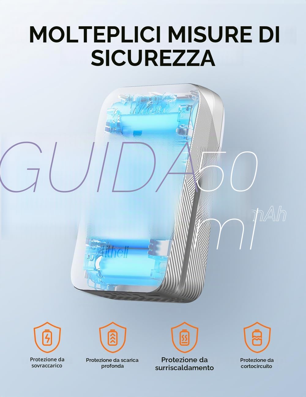 Litheli 20V 2.0AH Batteria di ricambio agli ioni di litio per tutti i dispositivi Litheli,con indicatore LED,per alimentare dispositivi intelligenti.