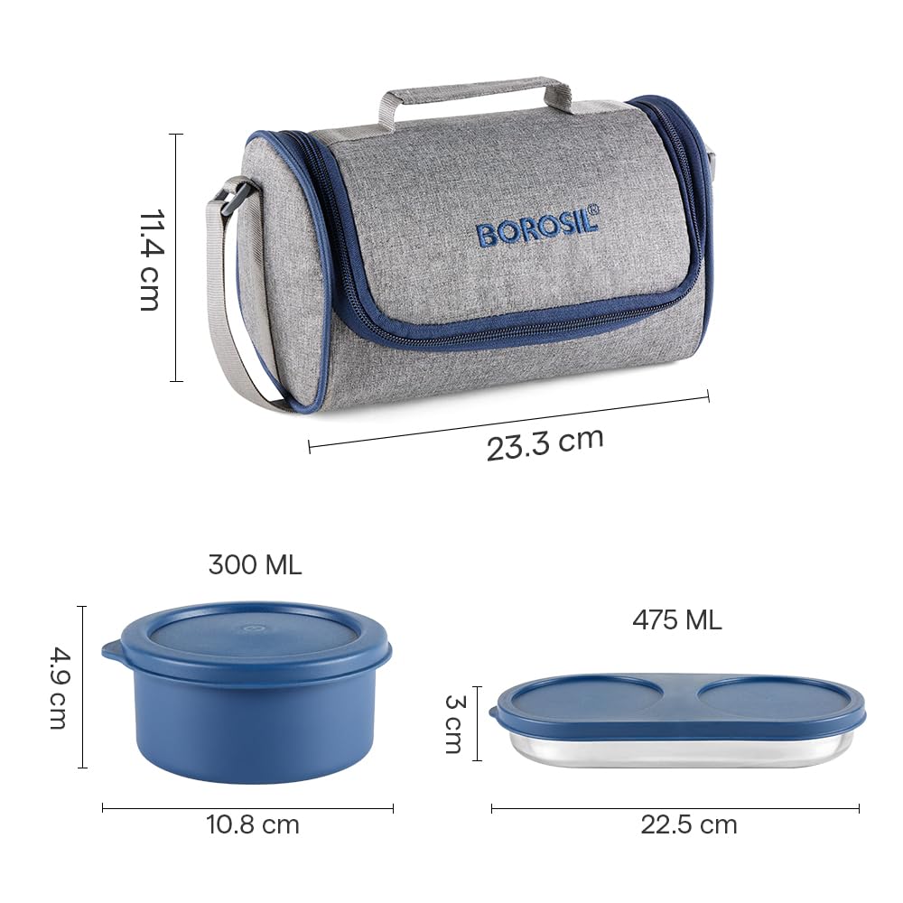 Borosil Steel Lunch Box - Fresh Meals On The Go -8 Borosil Steel Lunch Box - Fresh Meals On The Go -8