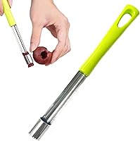 Benjiuun Stainless Steel Tomato Corer Tool - Zucchini Seed Remover for Apples, Fruits & Veggies, Ergonomic 7.28in Green Multi-Function Corer