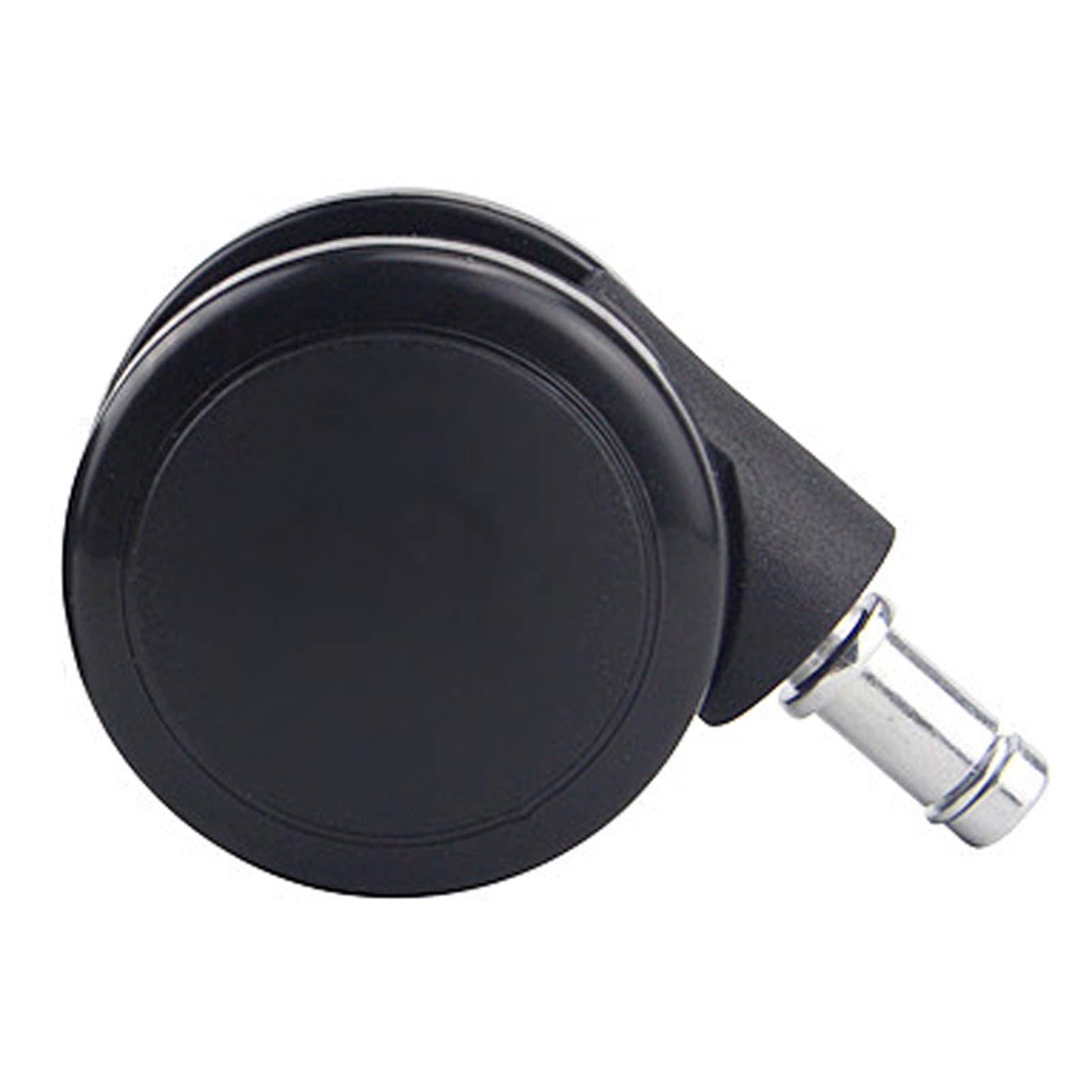 Lot de 5 roulettes de Chaise de Bureau de 2,5 Pouces en polyuréthane Robuste, roulettes de Rechange, roulettes Doubles pivotantes, Taille Universelle, Tige : 11 mm x 20 mm, pour parquet, Noir