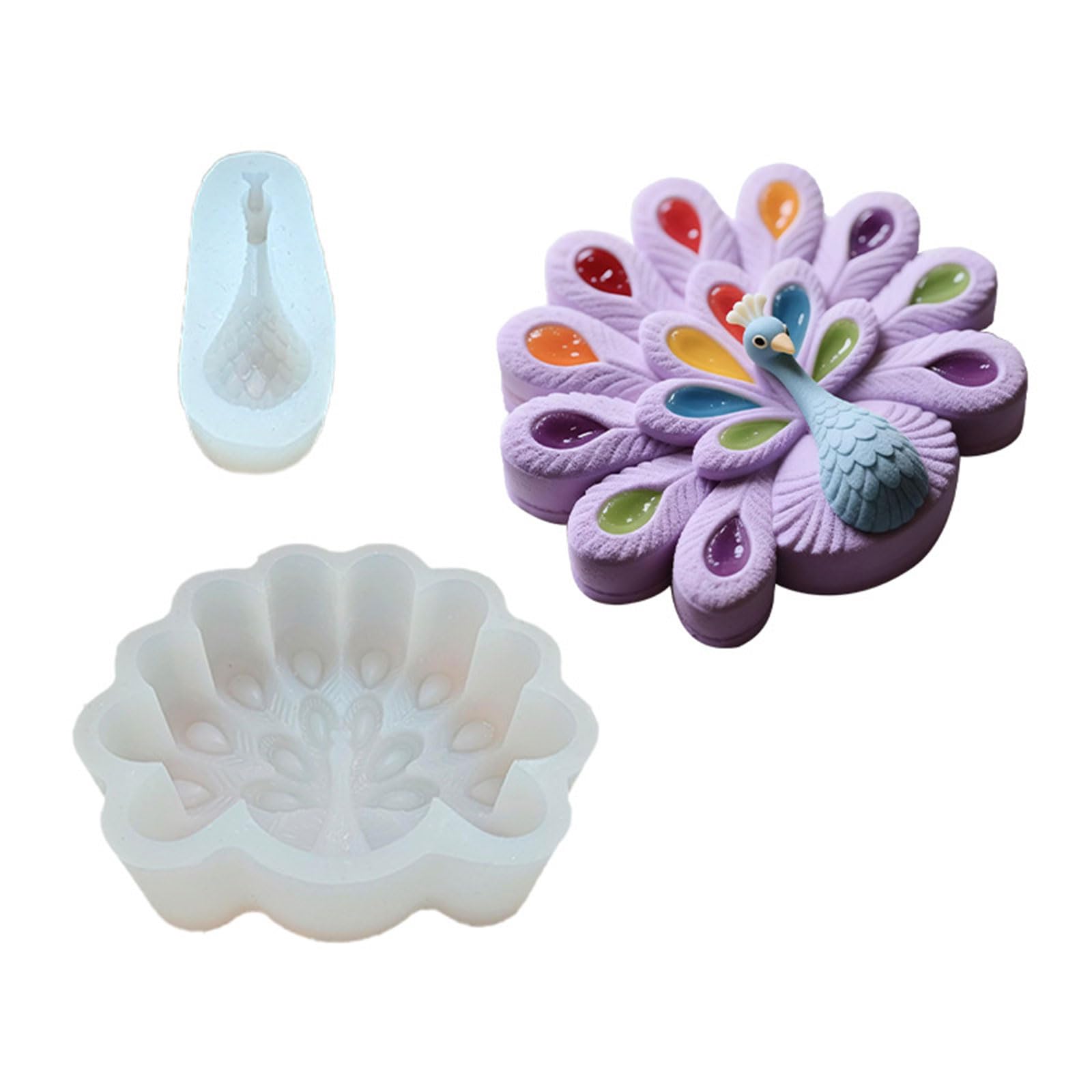 LUCKGONI Peacocks Shape Silicone Cake Mold Flexible Baking Tool For Party Dessert Chocolate Ice Cream Easy Demold Dishwasher Safe