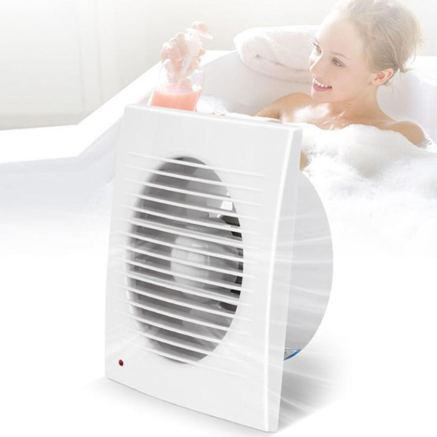 Aspiratore Bagno,180 M³/Ora Estrattore Aria,Calotta in ABS,Ventola Aspirazione Cucina,Funzionamento Silenzioso 35Db,per Lavanderia, Servizi Igienici, Soffitta, Garage,6 Inches