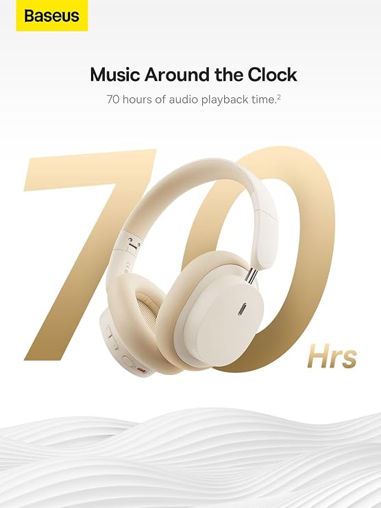 Baseus D05 Bluetooth Headphone- Kremsi Beyaz
