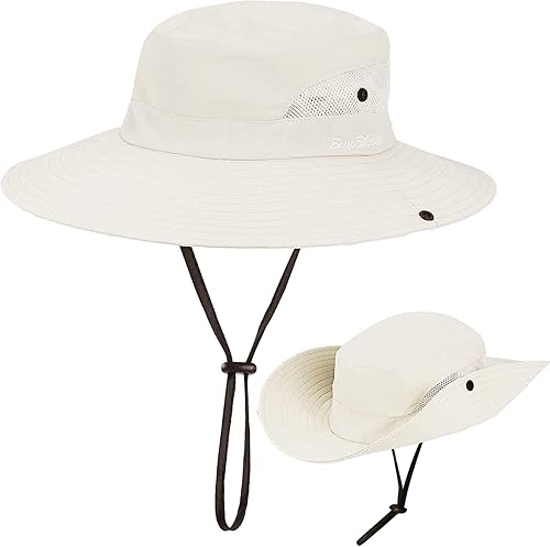Miniatura 2 de Sombrero de sol para mujer con protección UV, malla plegable de ala ancha para exteriores, verano, playa, pesca, con agujero para cola de caballo